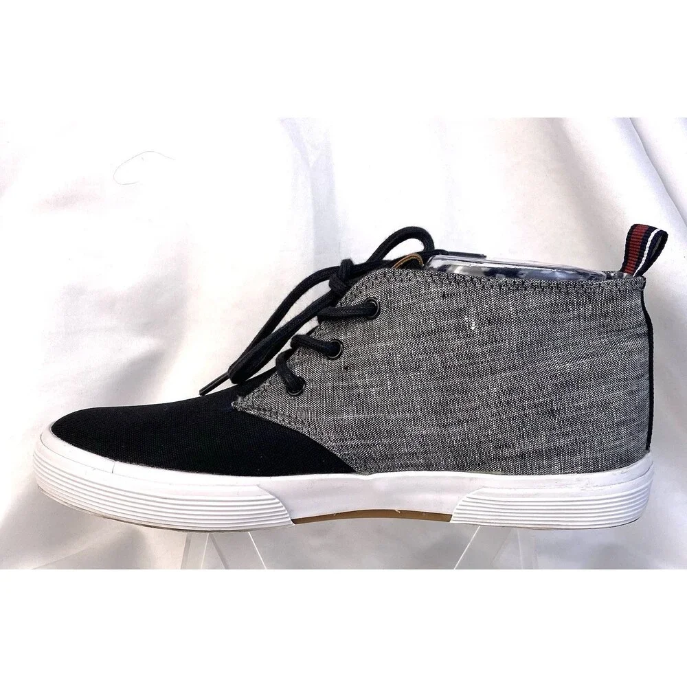 Ben Sherman The Original Men's Sz 8 Sneaker Canvas Grey/Black Colorblock 3/4 Top